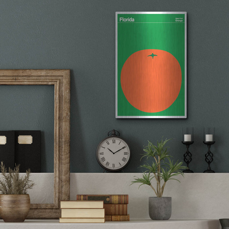 «State Posters FL» par Print Collection, art mural en métal, H 16 po x l 12 po