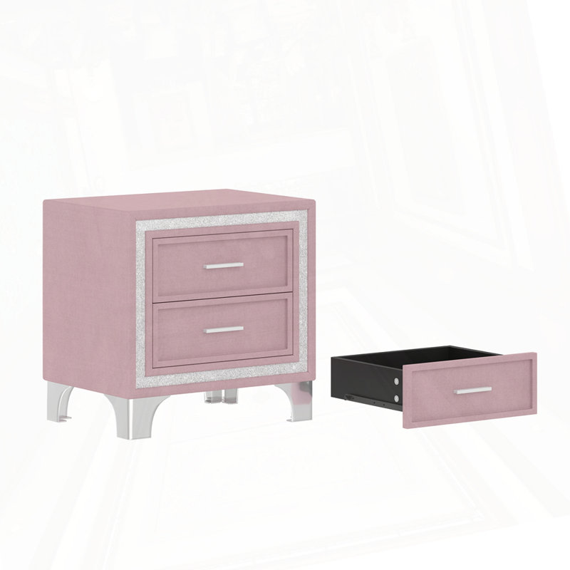 Table de chevet Mid-Century rétro, Rose