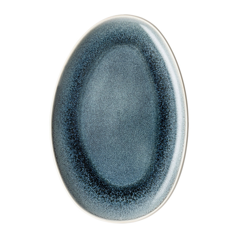 Junto Stoneware Platter, Aquamarine, 1" H x 11.25" L x 7.75" W