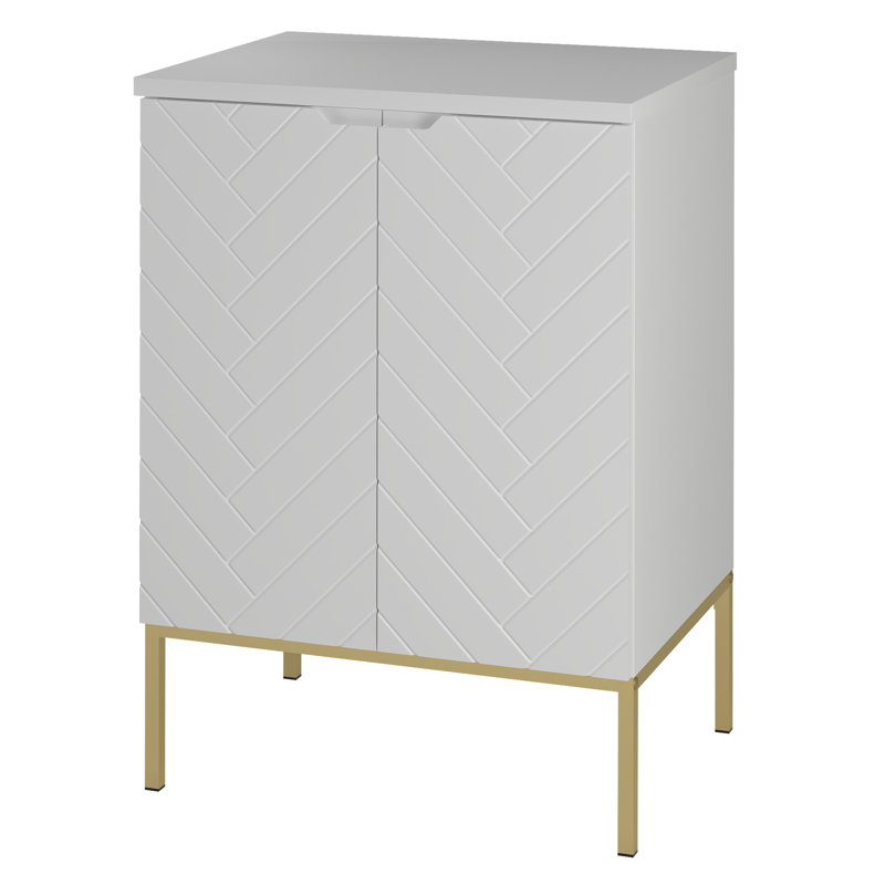Ailyne 61mm Bathroom Vanity with Basin, Light Grey/Gold