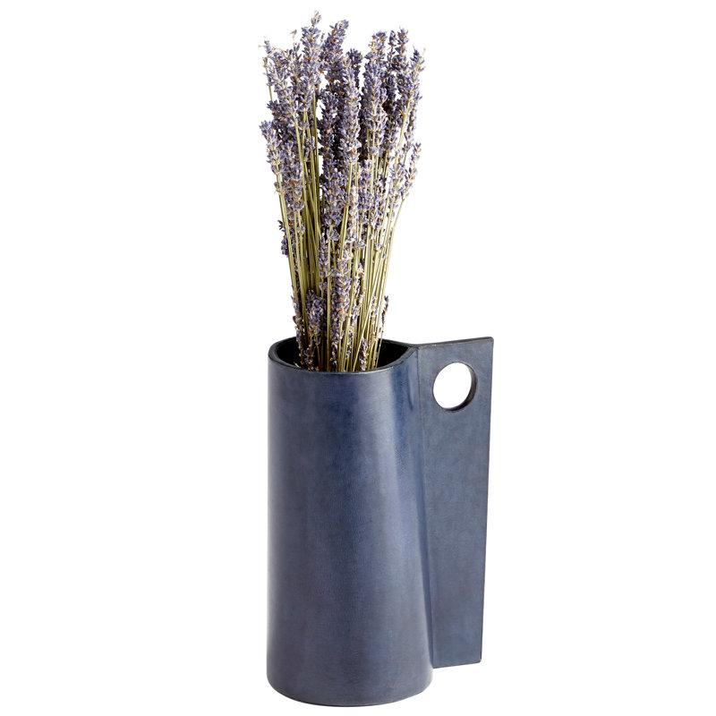 Leather Table Vase, 8.5" H x 6.75" W x 4" D