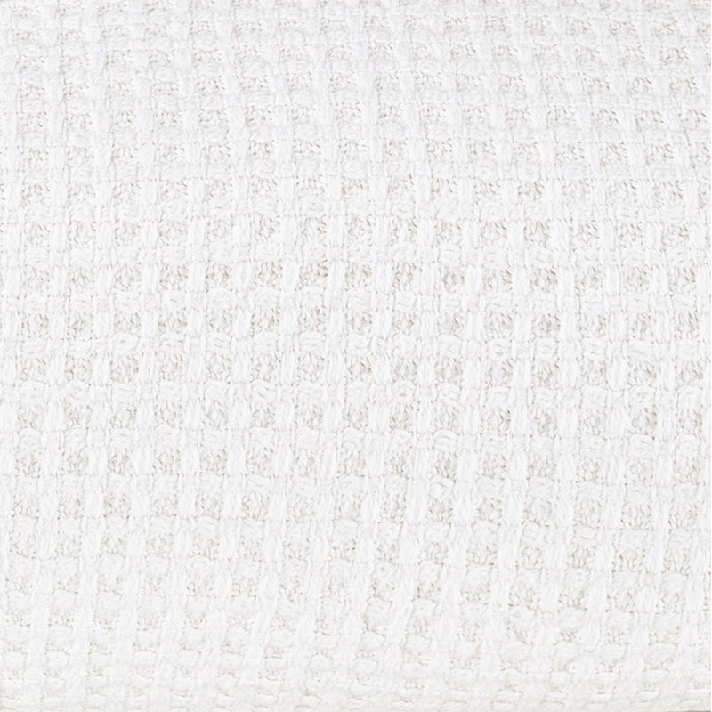Puckered Texture Vera Wang Waffleweave Cotton Blanket, White, Queen