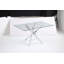 Table rectangulaire moderne en verre trempé et cadre en fer argenté