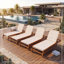 4 chaises longues extérieures