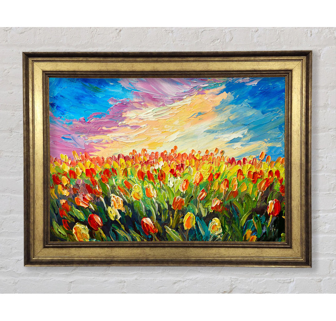 Feld mit atemberaubenden Tulpen - Einzelner Bilderrahmen Kunstdrucke