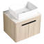 Meuble-lavabo moderne de 24 po. Chêne blanc mural avec lavabo en céramique. Porte à fermeture en douceur et rangement intérieur généreux. Lavabo en chêne. Armoires de rangement abondantes.