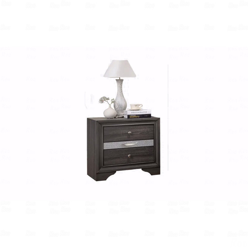 Table de chevet Matrix Design en gris, Gris