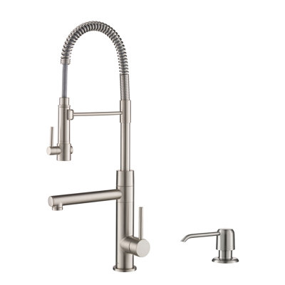 Robinet de cuisine à 2 fonctions de style commercial avec pré-rinçage et remplisseur de pot KRAUS Artec Pro
