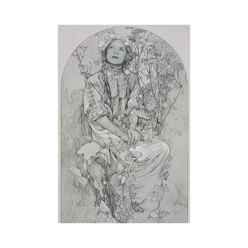 Plate 8 From 'Figures Decoratives', 1902 by Alphonse Mucha - Wrapped Canvas Print, 66.04 cm H x 45.72 cm W