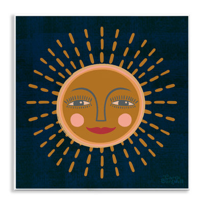 Boho Smile Sun Wall Plaque Art by Carrie Cantwell