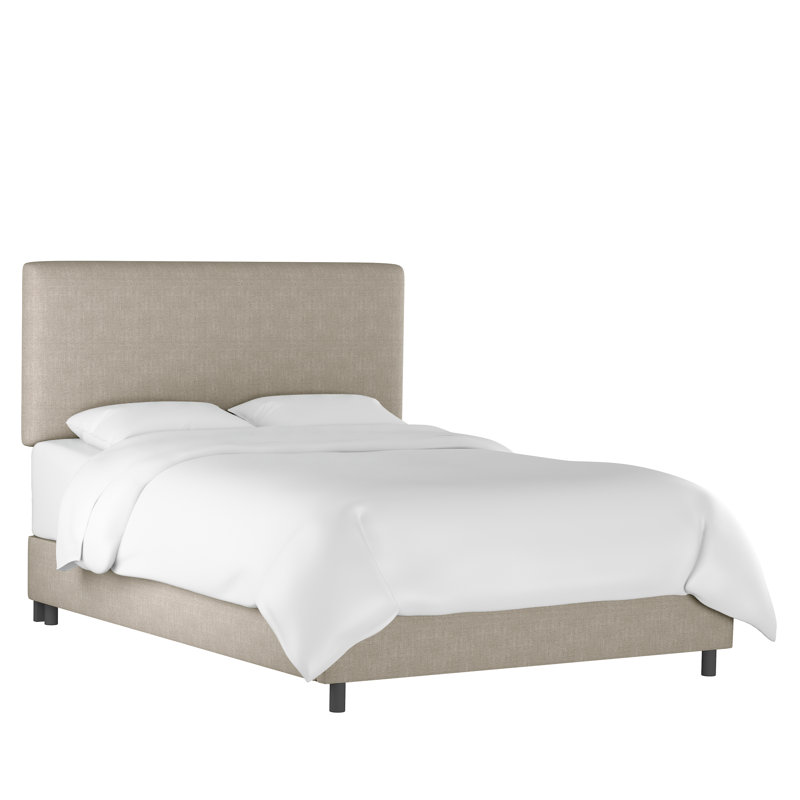 Simental Upholstered Standard Bed, Zuma Navy Textured Linen, King