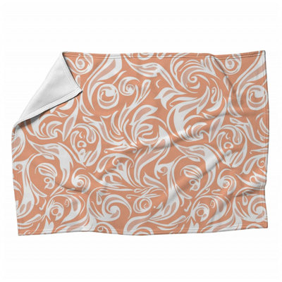 Swirls Artwork Bathroom Machine Printed Throw Blanket