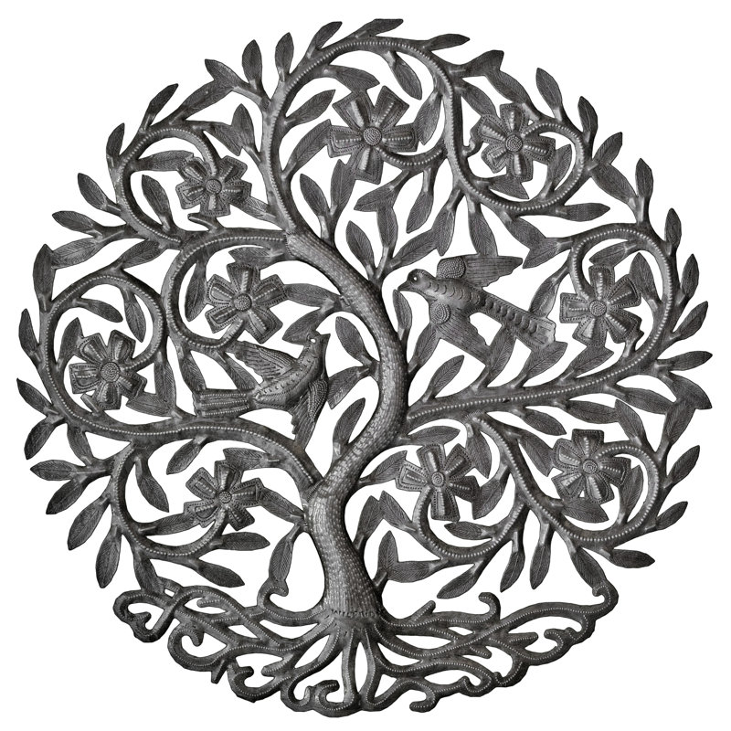 Décoration murale arbre à fleurs avec 2 oiseaux