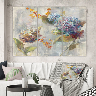 « automne hortensia », reproduction d’image multi-pièces sur toile