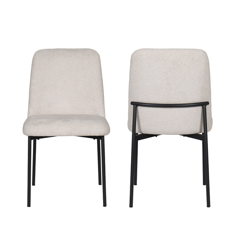 Chaise d'appoint en métal avec coussin Matteson, Beige
