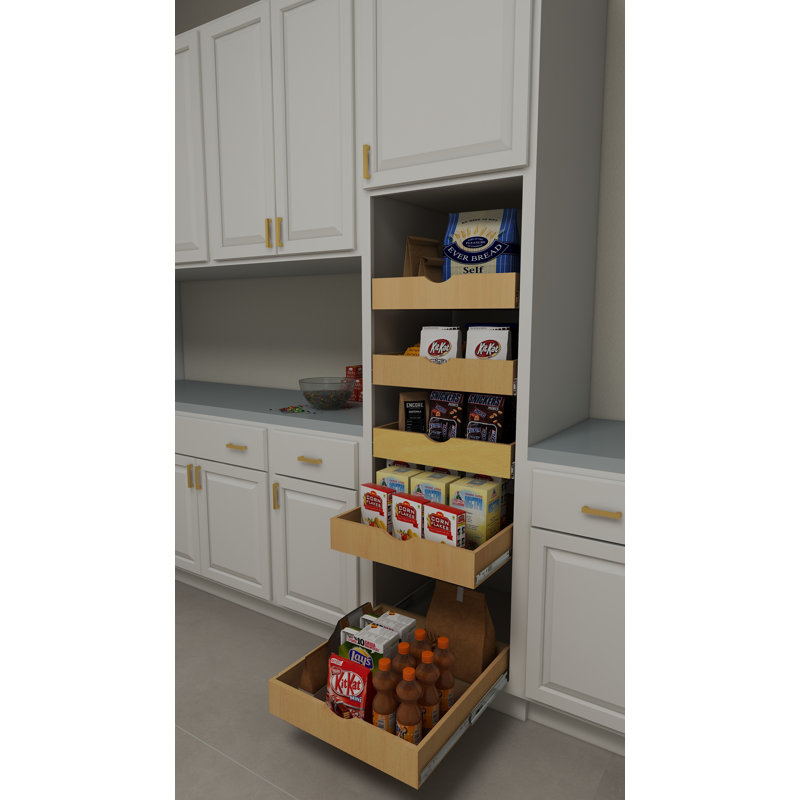 Premium Solid Wood Pull-Out Drawer with Soft-Close Slides – 22" Deep, Multiple Widths Available Kitchen Pull-Out Tray, 15"