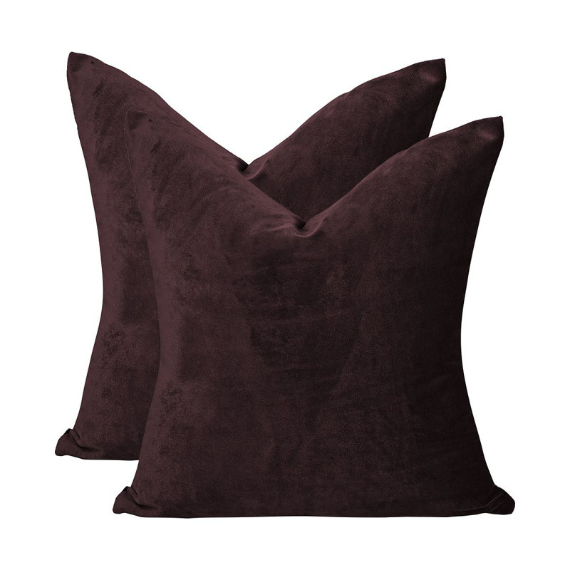 Matte Velvet Cushion Cover - 1 Pc, 30cm x 30cm, Mahogany