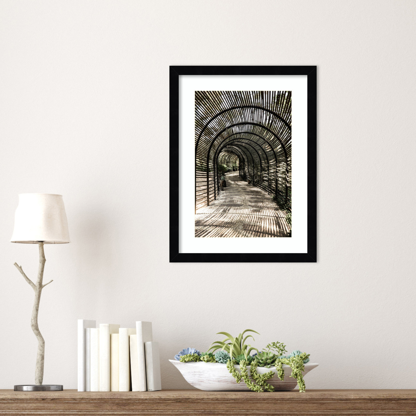Nihan "Shadow Garden" Print, Black , 17" H x 13" W