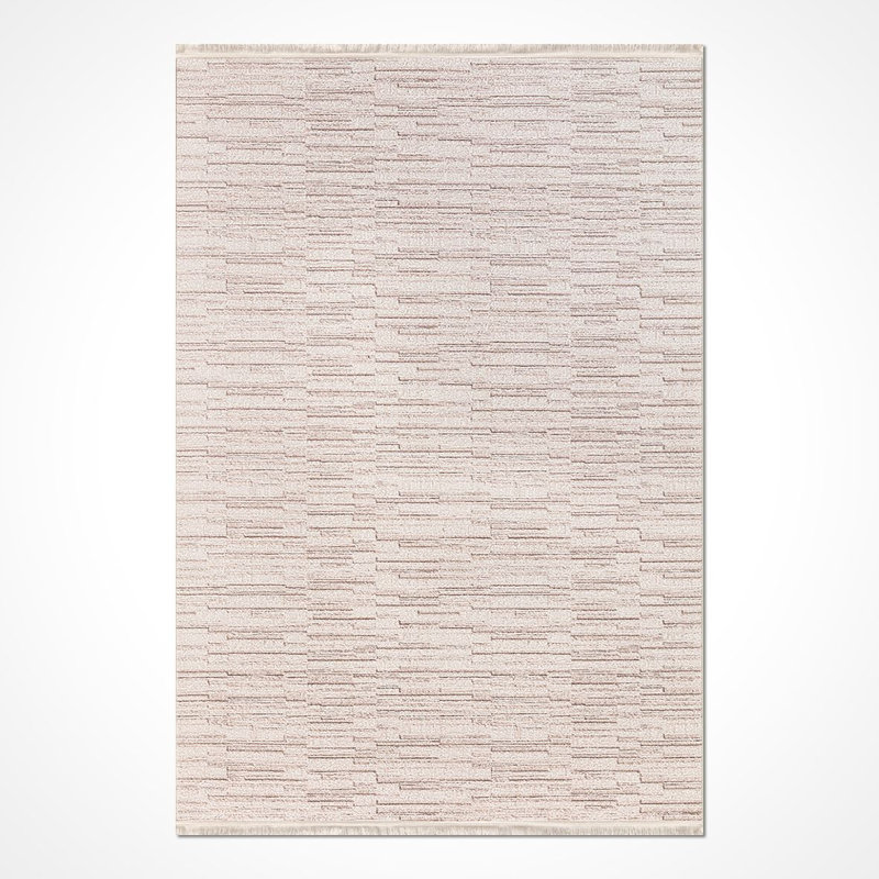 Tapis crème moderne antidérapant lavable à la machine, Rectangle 2 pi 8 po x 5 pi