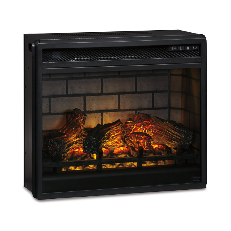 Ahupendra 23.75'' W Black Fireplace Insert with 5386 BTU