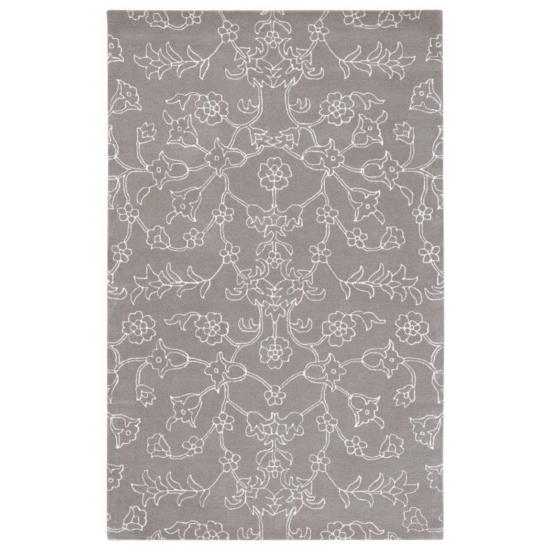 Fifth Avenue Hand Tufted New Zealand Wool Floral Rug, Rectangle 5' x 8'
