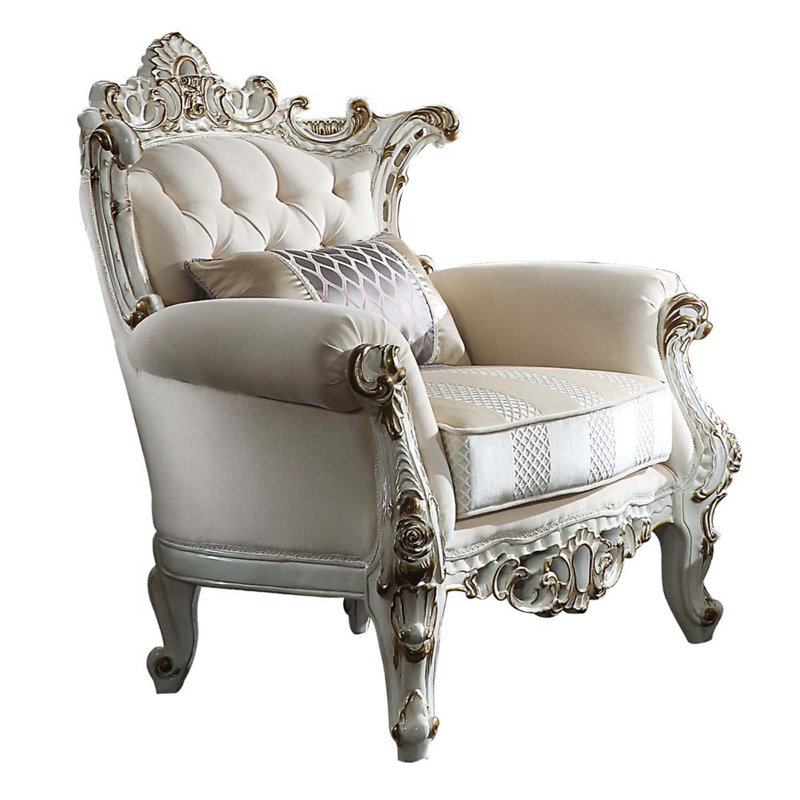 Fauteuil en polyester 38 po Vestavia, Crème, crème