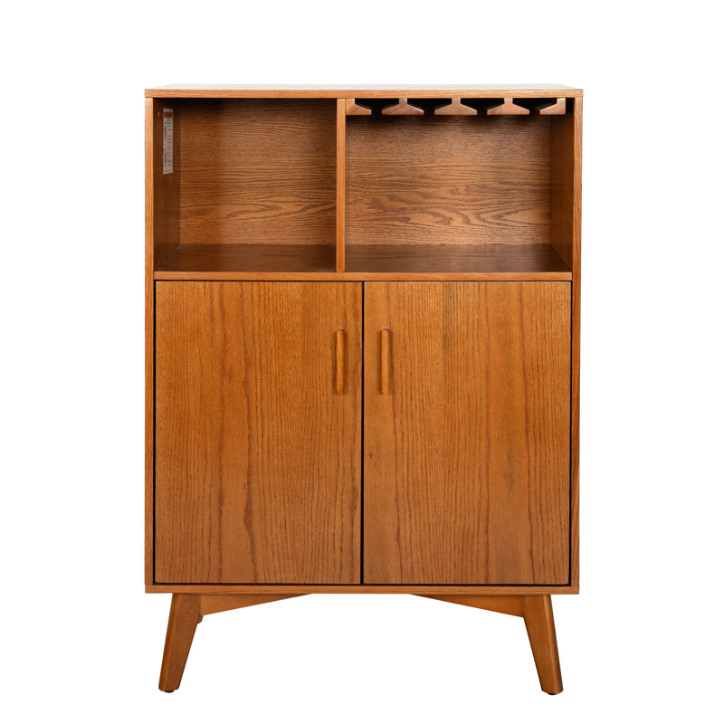 Buffet rustique avec porte-bouteilles de vin et rangement, 31,5 po pour la salle à manger à la maison, support à verres ajustable, chambre à coucher