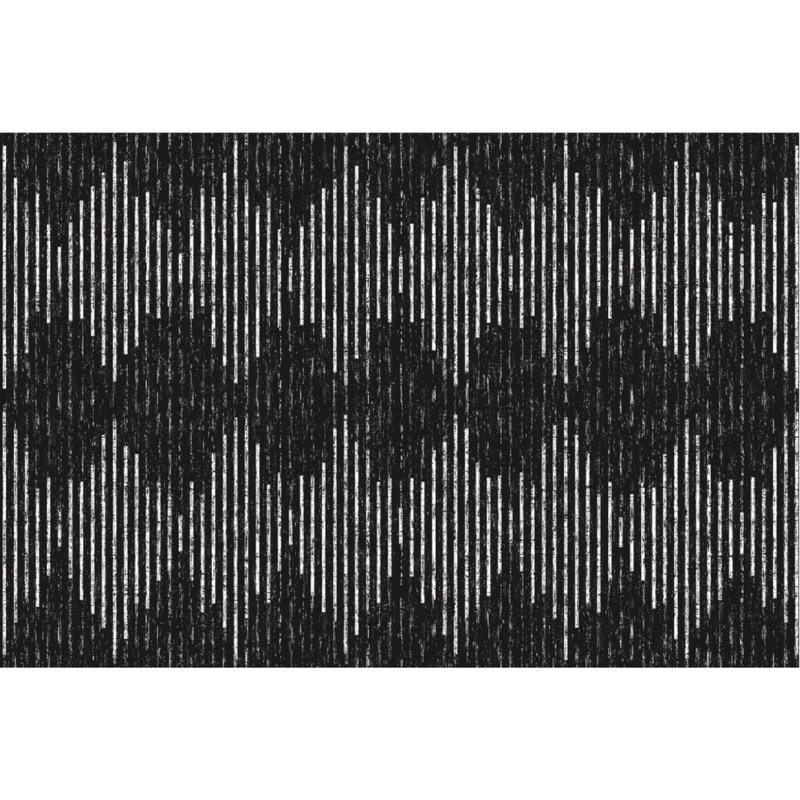 Tapis de couloir Modern Modern, Black/Beige, Rectangle 5' x 7'