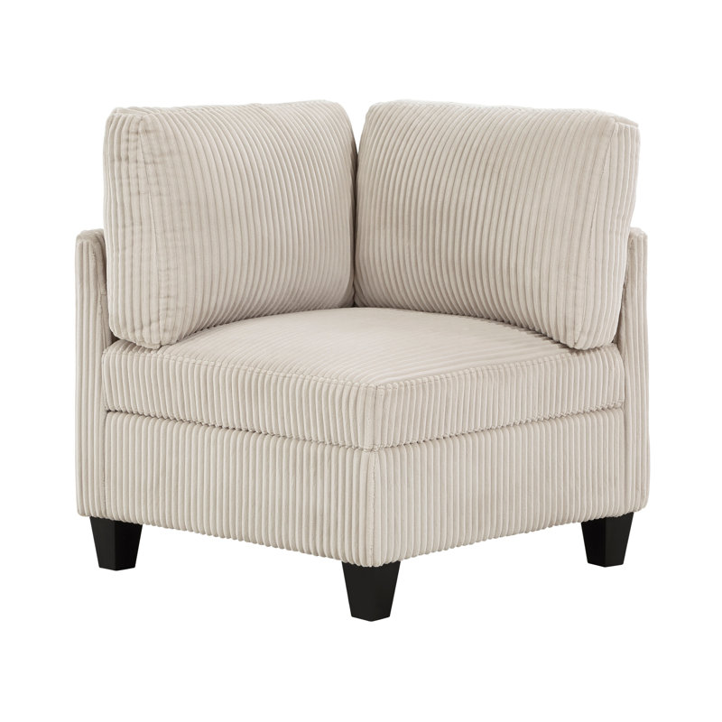Siège de coin beige avec rangement en velours côtelé Modern Living Furniture