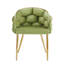 Ensemble de 2 chaises d'appoint modernes en velours vert avec pieds dorés pour le salon