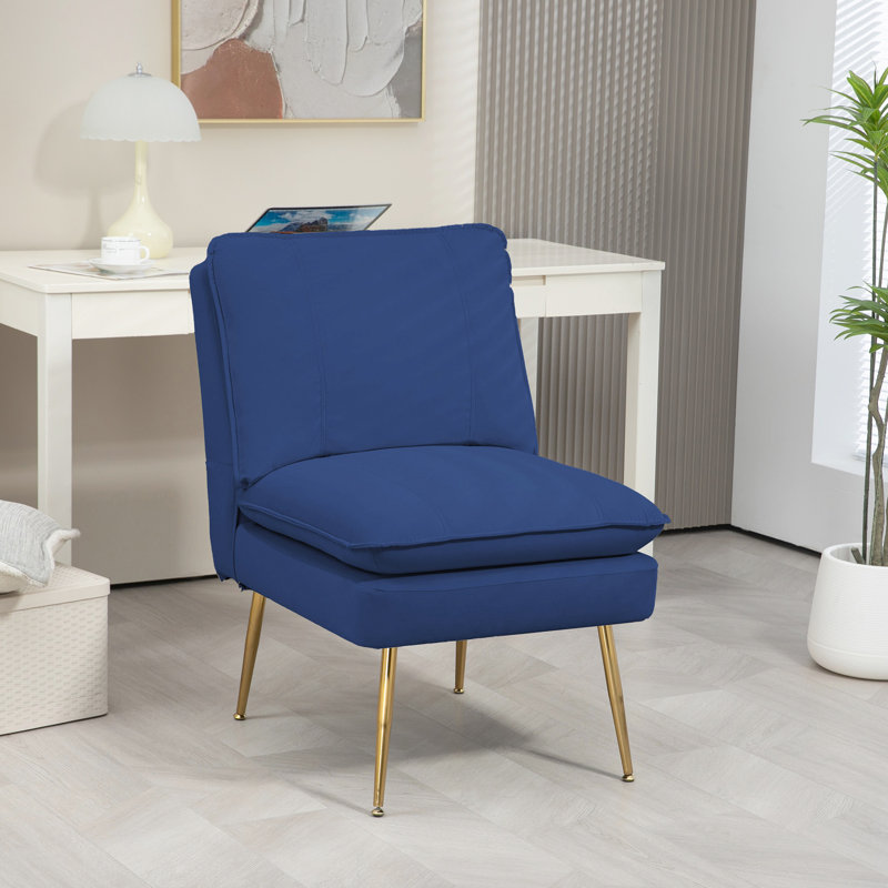 Chaise d'appoint capitonnée de 23,3 po de large Rheece, Tissu marine
