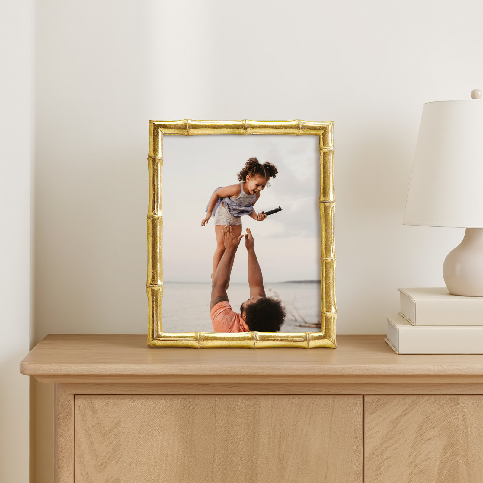 Gold Faux Bamboo 8X10 Photo Frame, 1, 8" W x 10" H