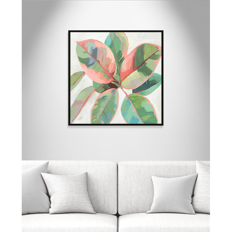 «Pink Ficus II», reproduction d'art, Toile avec cadre espresso, H 31,5 po x l 31,5 po x P 2 po