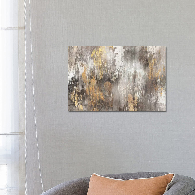 « gold ikat », reproduction d’impression sur toile, H 18 po x l 26 po x P 1,5 po