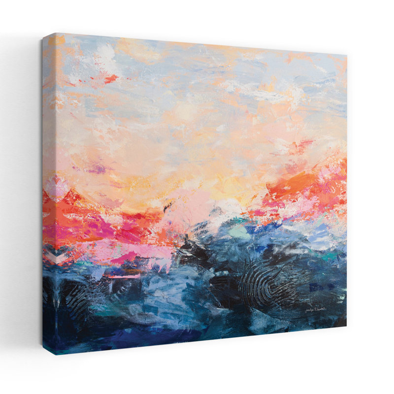 Ciel au matin, art abstrait contemporain, H 18 po x l 18 po