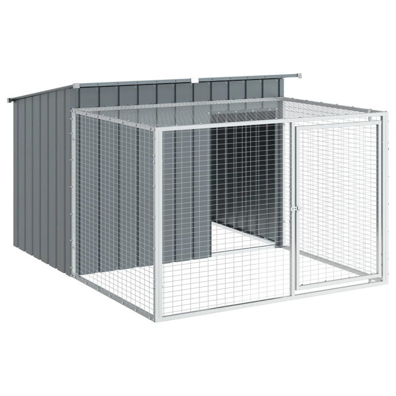 Niche pour chien en acier galvanisé Charyl, H 43,3 po x l 76,4 po x P 60,2 po