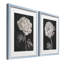 Fleurs noires et blanches, ensemble de 2 reproductions d’art graphique encadrées sur papier
