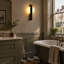 1-Light Sunrise Black LED Flush Mounted Sconce