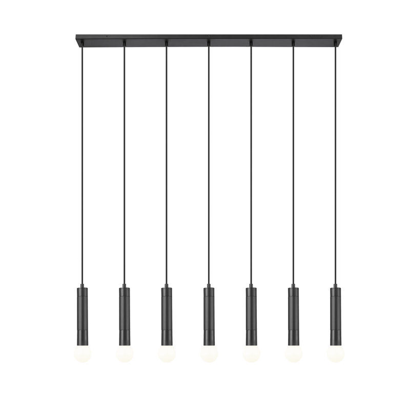 Lipman Modern Linear Chandelier, Matte Black, 7 Lights