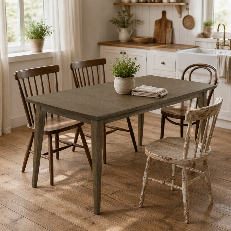 Table de salle à manger rectangulaire brune de 72 pouces à plateau divisé