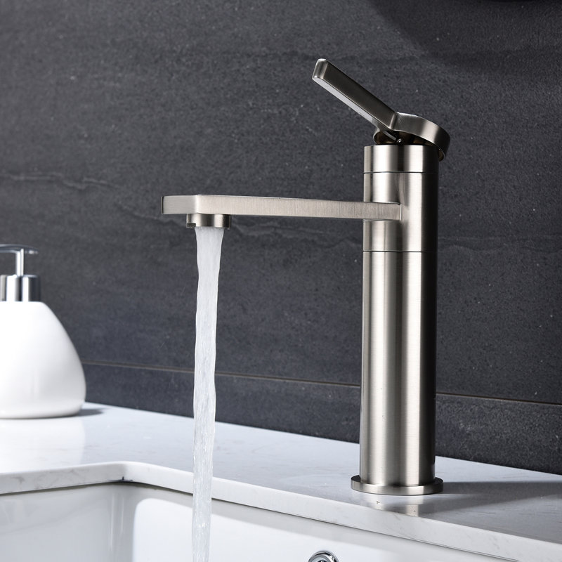 Single Handle Bathroom Sink Faucet In Brushed Nickel, Stainless Steel, Spot-, Minimizes Cleaning, One For Easy Water , Rounded Lines A Relaxed Look Nickel Faucet, Handle, Spot- Finish Reduced