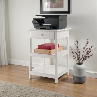 Lyric Home Office Printer Stand, soft-close drawer, White, 30.60'' H X 20.53'' W X 19.75'' D