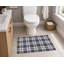 Tapis de toilette rectangulaire absorbant et antidérapant à carreaux Tartan Block-1326766438