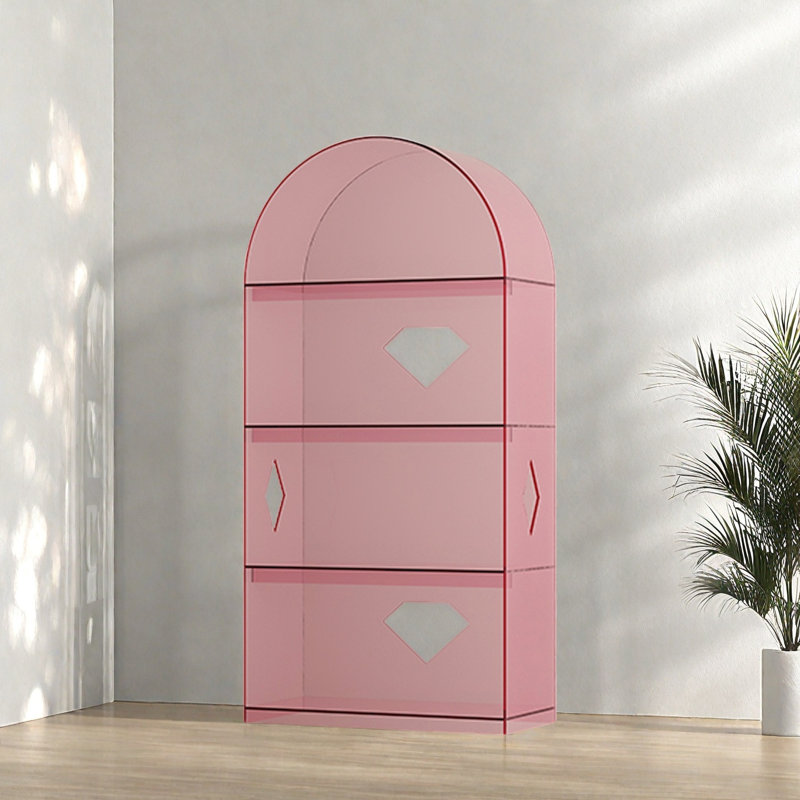 Bibliothèque créative et pratique, (4 tablettes) H 50,3 po x l 23,6 po x P 11 po, Rose