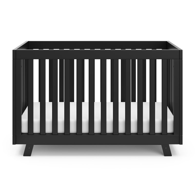 Lit de bébé convertible 3-en-1 Beckett, Noir, Lit à barreaux