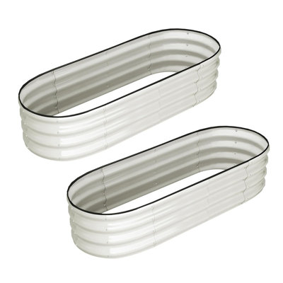 Raised Garden Bed Set of 2, 4.5FT Galvanized Raised Garden Bed for Vegetables Flowers Ground Planter