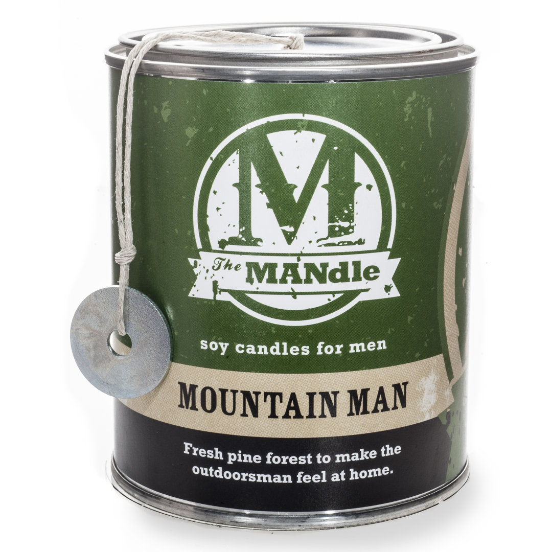 Mountain Man Scented Jar Candle with Metal Holder Eco Candle Co