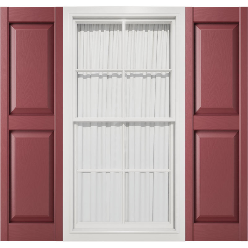 Paire de volets doubles Mid-America en vinyle de taille standard Williamsburg, Baie rouge, 39", 14"