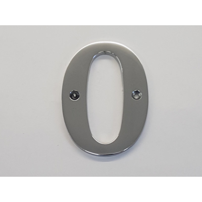Tamas 10cm H Reflective Metal House Number, 0