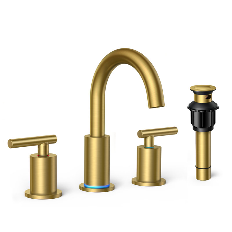 Celestine 2-handle Bathroom Faucet with Drain Assembly, Brushed Gold